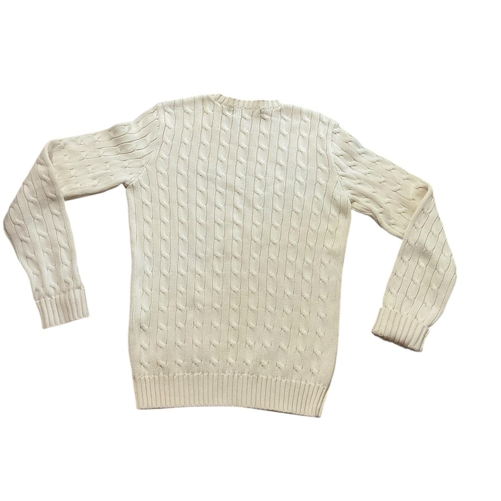 Ralph Lauren Sport Cable-Knit Cotton Crewneck Ivory Jumper Size Large old money - Picture 6 of 16